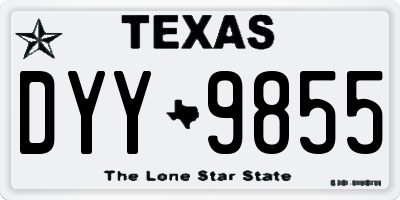 TX license plate DYY9855