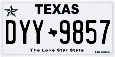 TX license plate DYY9857