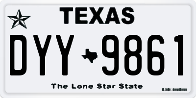 TX license plate DYY9861