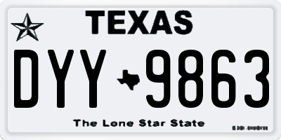 TX license plate DYY9863
