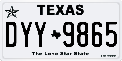 TX license plate DYY9865