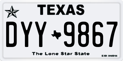 TX license plate DYY9867