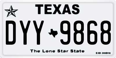 TX license plate DYY9868