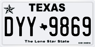 TX license plate DYY9869