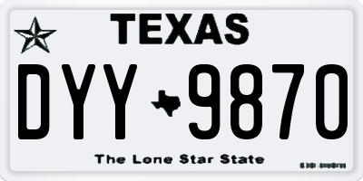TX license plate DYY9870