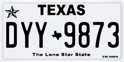 TX license plate DYY9873