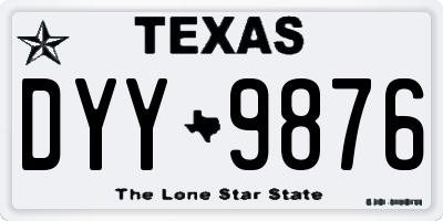 TX license plate DYY9876