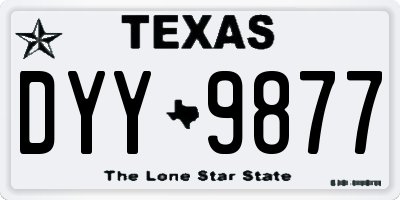 TX license plate DYY9877