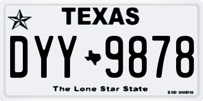 TX license plate DYY9878