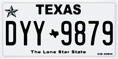 TX license plate DYY9879