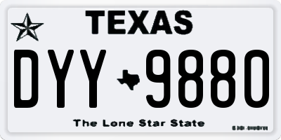TX license plate DYY9880