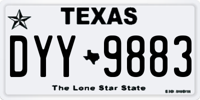 TX license plate DYY9883