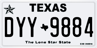 TX license plate DYY9884