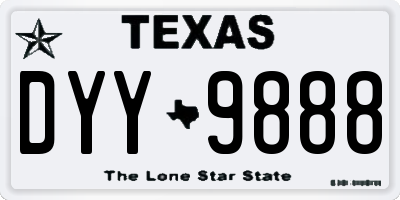 TX license plate DYY9888