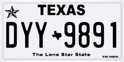 TX license plate DYY9891