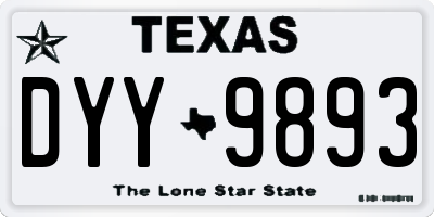 TX license plate DYY9893