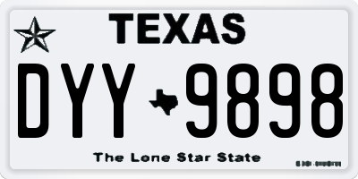 TX license plate DYY9898