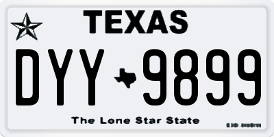 TX license plate DYY9899