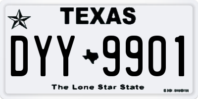 TX license plate DYY9901