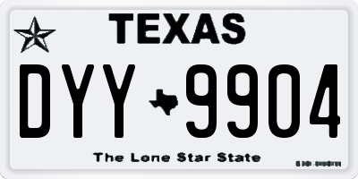 TX license plate DYY9904