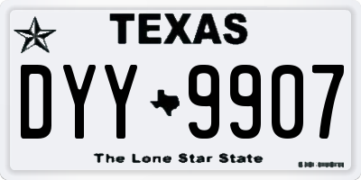 TX license plate DYY9907