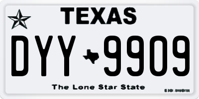 TX license plate DYY9909