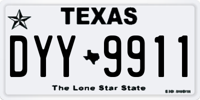 TX license plate DYY9911