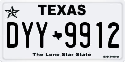 TX license plate DYY9912