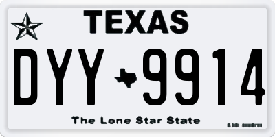 TX license plate DYY9914