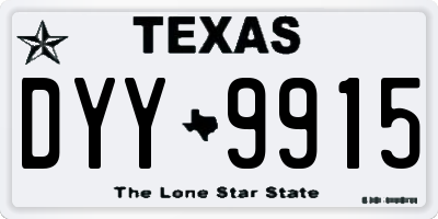 TX license plate DYY9915