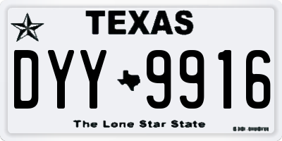TX license plate DYY9916