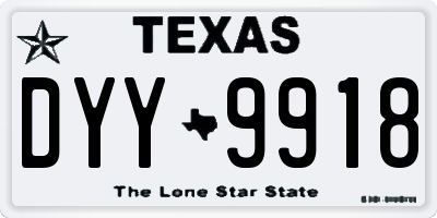 TX license plate DYY9918