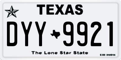 TX license plate DYY9921