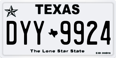 TX license plate DYY9924