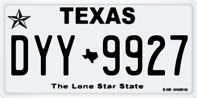 TX license plate DYY9927