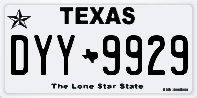 TX license plate DYY9929