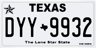 TX license plate DYY9932