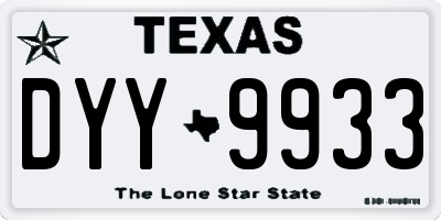 TX license plate DYY9933