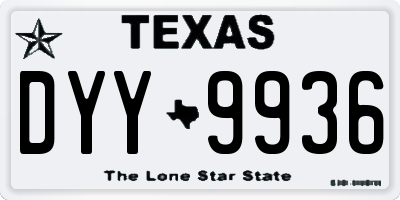TX license plate DYY9936