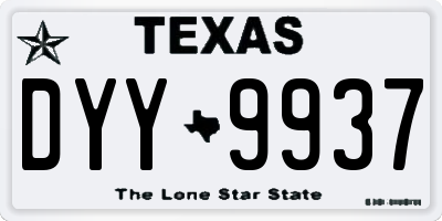 TX license plate DYY9937