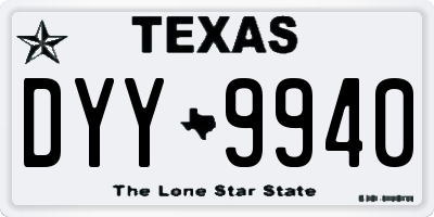 TX license plate DYY9940