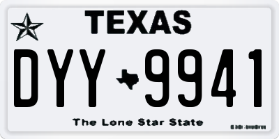 TX license plate DYY9941