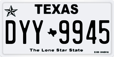 TX license plate DYY9945