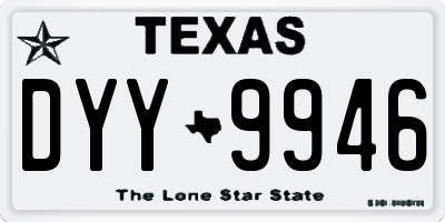 TX license plate DYY9946