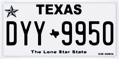 TX license plate DYY9950