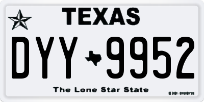 TX license plate DYY9952