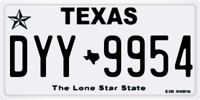TX license plate DYY9954