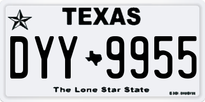 TX license plate DYY9955