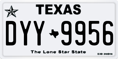 TX license plate DYY9956