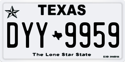 TX license plate DYY9959